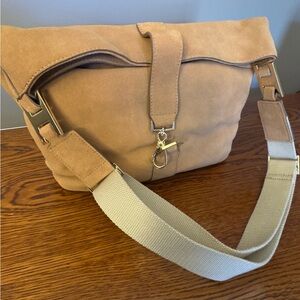 India Hicks Edwina Hobo in Tan Suade